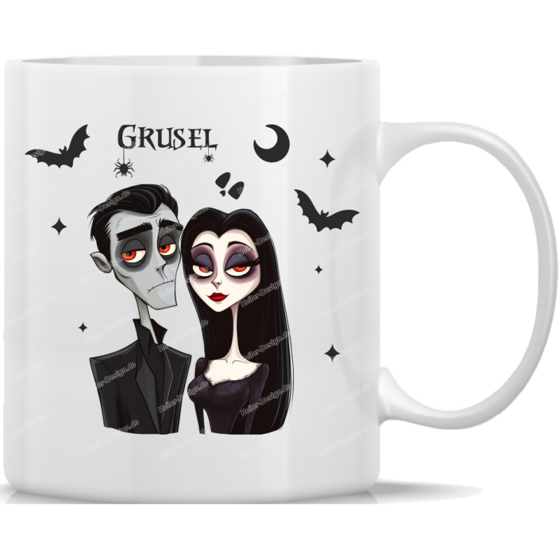 Tasse Kaffeebecher Helloween Grusel Paar - 3