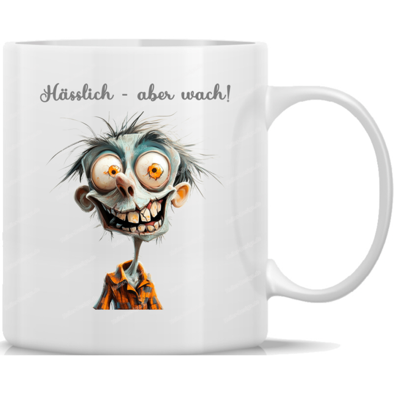 Tasse Kaffeebecher Halloween Hässlich aber wach - 4