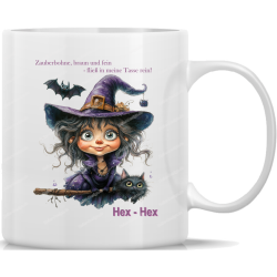 Tasse Kaffeebecher Helloween Zauberbohne braun und fein...