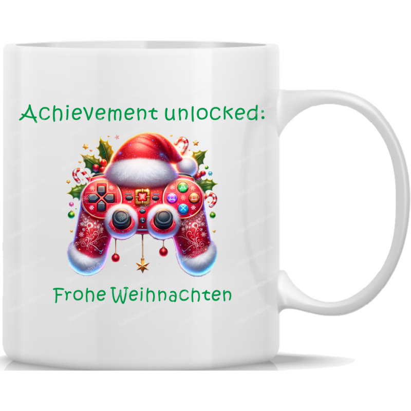 Tasse Kaffeebecher Achievement unlocked Frohe Weihnachten - 1
