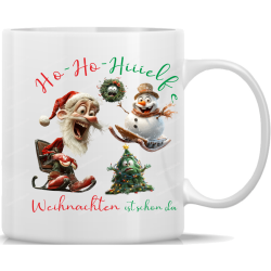 Tasse Kaffeebecher Weihnachten Ho Ho Hiiielfe Weihnachten...