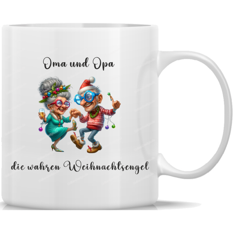 Tasse Kaffeebecher Weihnachten Oma und Opa die wahren Weihnachtsengel - 17
