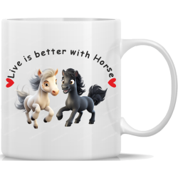 Tasse Kaffeebecher Pferde Life is Better with Horse - 3