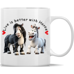 Tasse Kaffeebecher Pferde Life is Better with Horse - 4