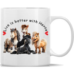Tasse Kaffeebecher Pferde Life is Better with Horse - 6