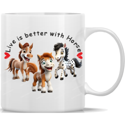 Tasse Kaffeebecher Pferde Life is Better with Horse - 5