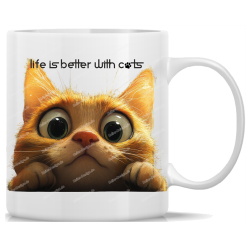 Mug Coffee Cup Cat Life Is Better with Cats - 2