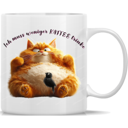 Tasse Kaffeebecher Katze Ich muss weniger KAFFEE trinken - 9