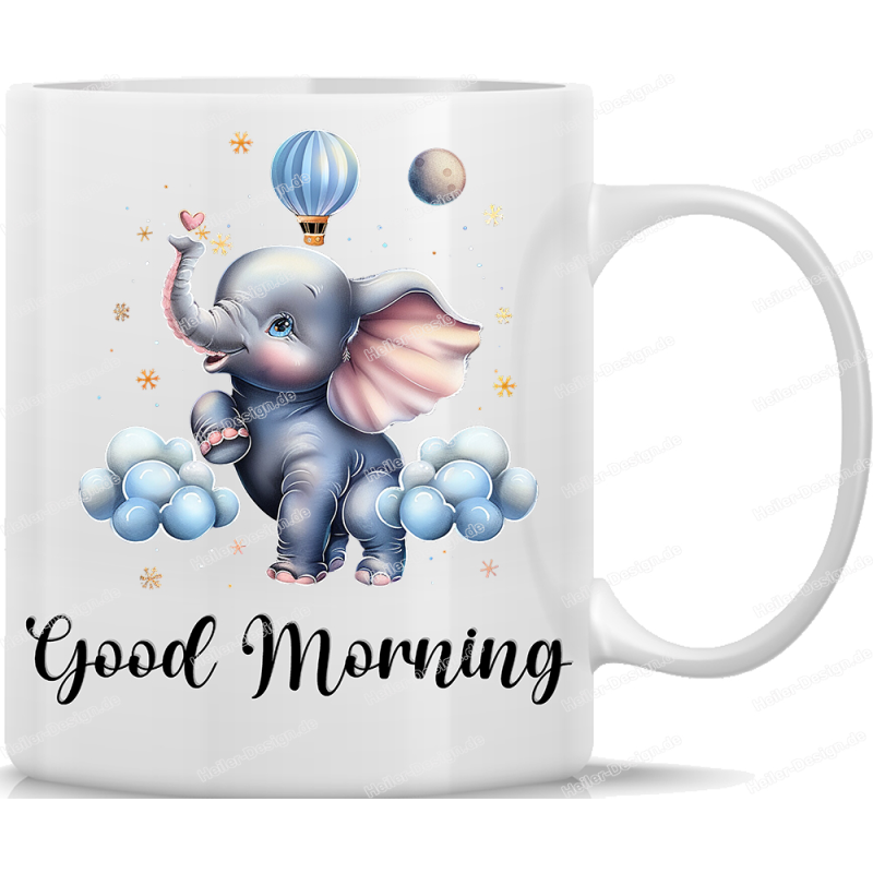 Tasse Kaffeebecher mit Süßem Elefanten Good Morning Motiv - 10