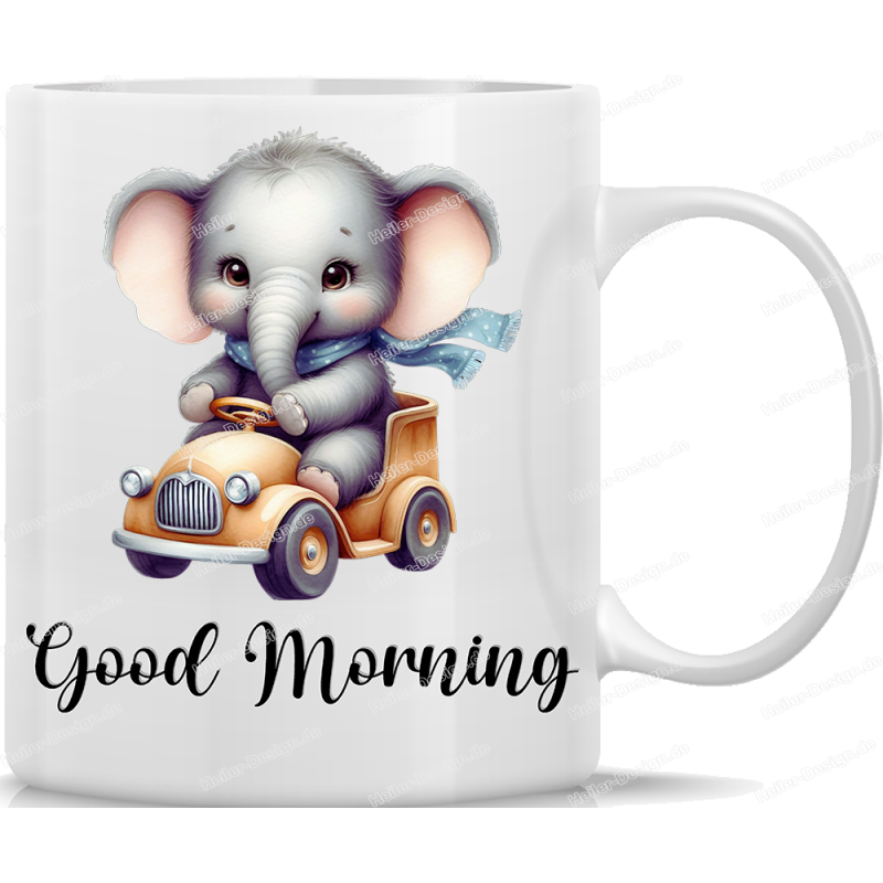 Tasse Kaffeebecher mit Süßem Elefanten Good Morning Motiv - 49
