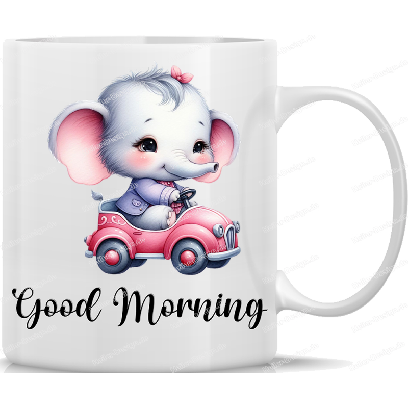 Tasse Kaffeebecher mit Süßem Elefanten Good Morning Motiv - 52