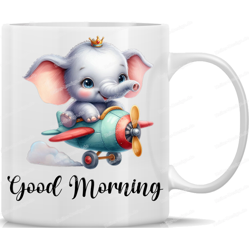 Tasse Kaffeebecher mit Süßem Elefanten Good Morning Motiv - 59
