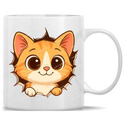 Cat Looking Through Broken Coffee Mug - 12
