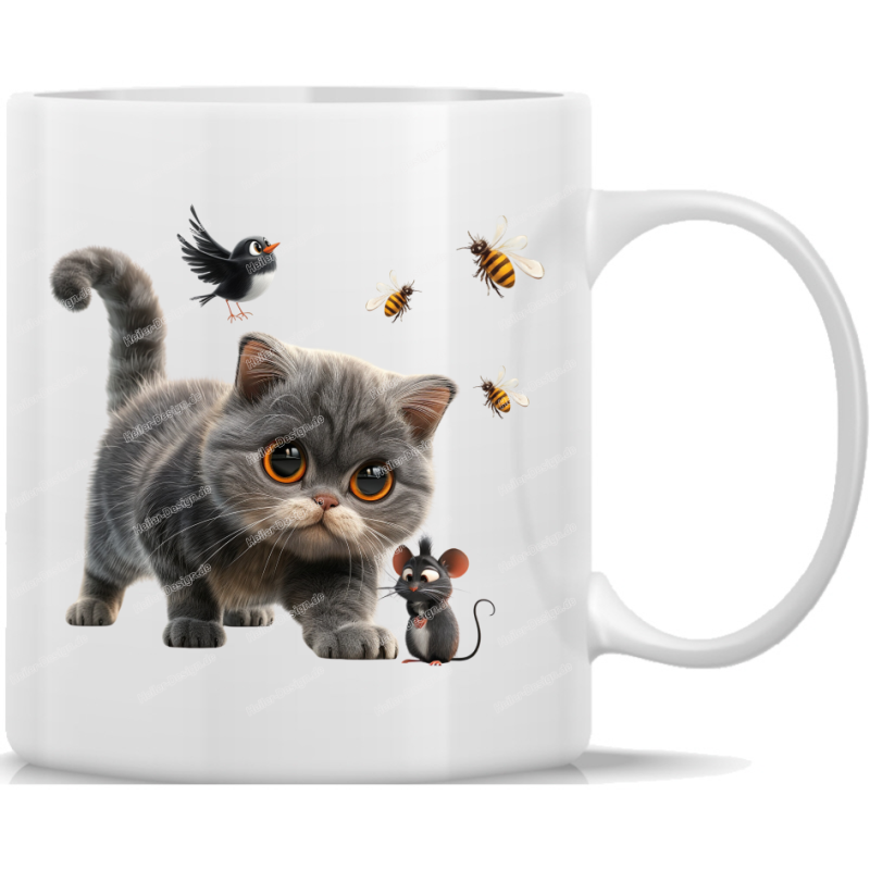 Tasse Kaffeebecher süße Katze - 43