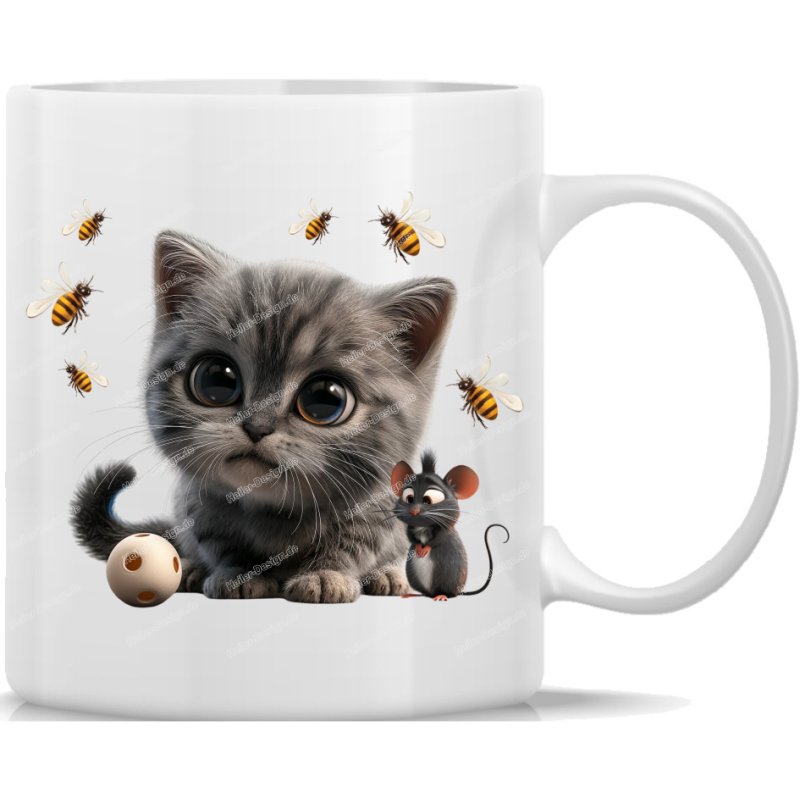 Tasse Kaffeebecher süße Katze - 45