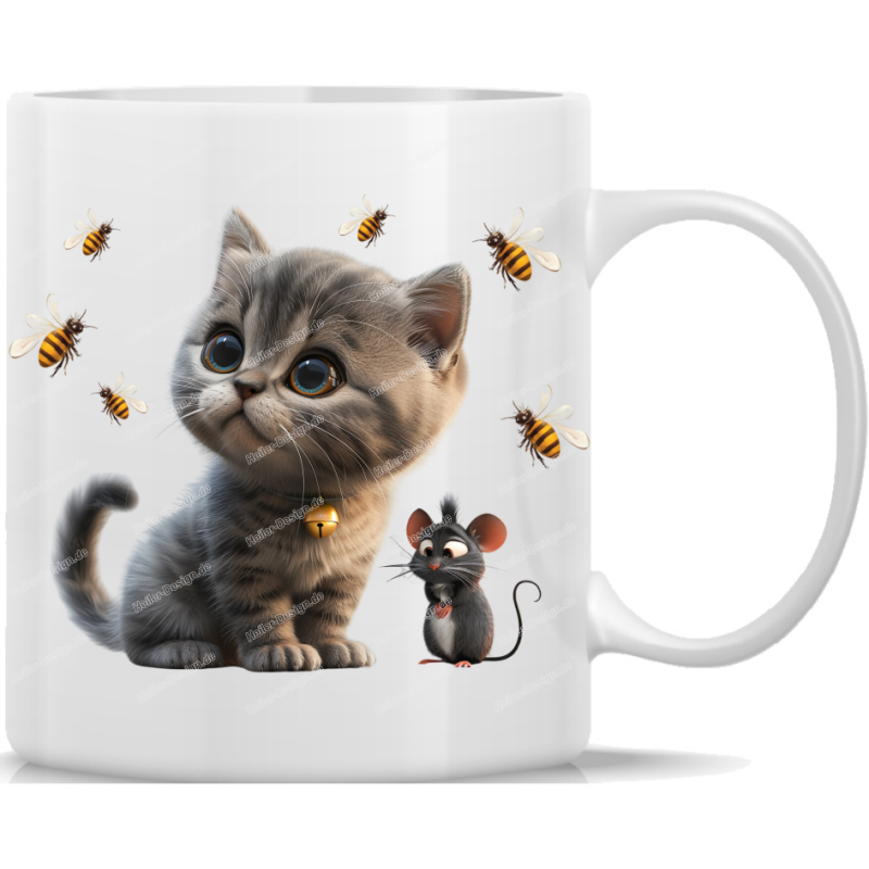 Tasse Kaffeebecher süße Katze - 46