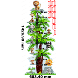 Kindermaßband Wandtattoo Dschungel Safari Tiere Kinderzimmer Deko Messlatte 3