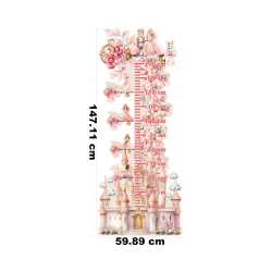 Kids Height Chart Princess Pink Wall Sticker Fairy Tale...
