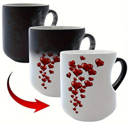 Tasse Kaffeebecher Herzförmige magische Farbwechsel...