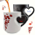 Herzförmige magische Farbwechsel Keramiktasse mit schwarzem Herzdesign