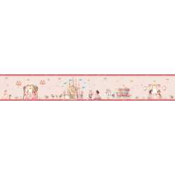 Bordüre Wandaufkleber Wandsticker Wandtattoo Prinzessin Kinderzimmer Babyzimmer Aquarell selbstklebend - 2