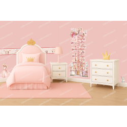 Bordüre Wandaufkleber Wandsticker Wandtattoo Prinzessin Kinderzimmer Babyzimmer Aquarell selbstklebend - 2