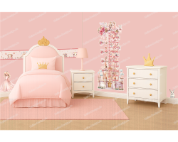 Wall Border Princess Pink Castle Crown Nursery Decor