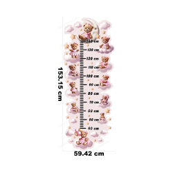 Teddy Bear Height Chart Wall Sticker Kids Room Decor...