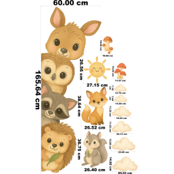 Türaufkleber Waldtiere mit Namen Wandtattoo Wandaufkleber Wandsticker selbstklebend - 1