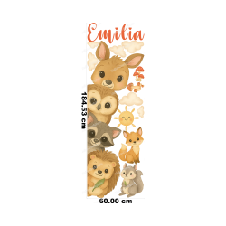 Personalized Door Sticker Forest Animals Woodland Kids...