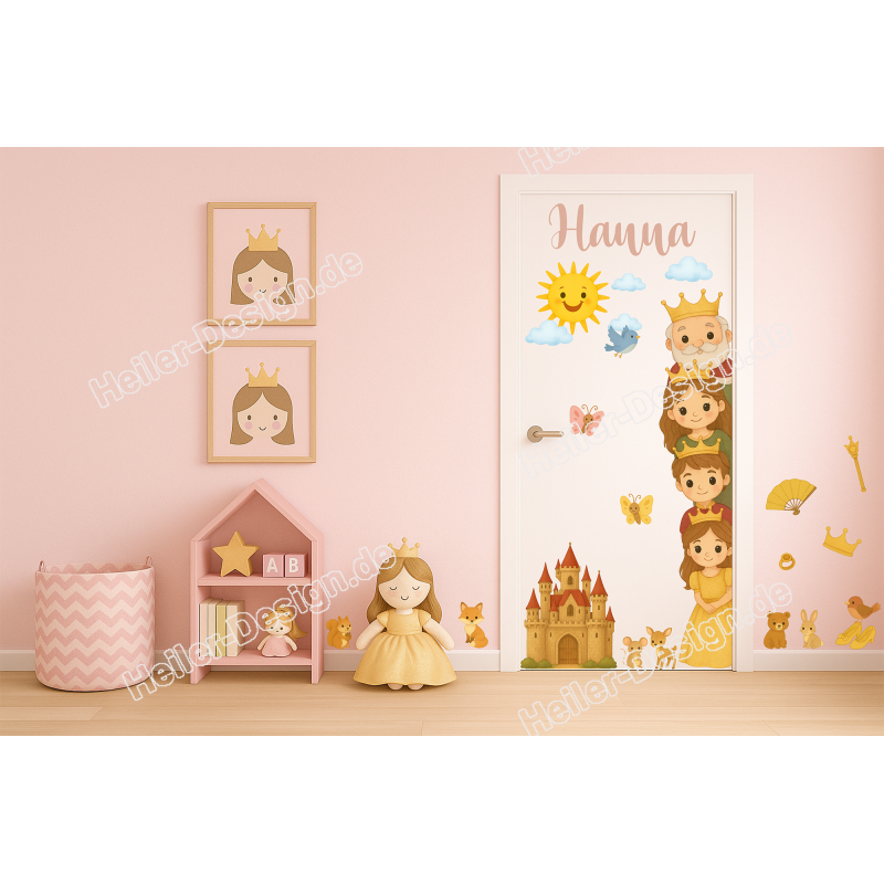 Türaufkleber Prinzessin mit Namen Wandtattoo Wandaufkleber Wandsticker selbstklebend - 2