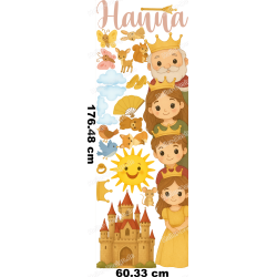 Türaufkleber Prinzessin mit Namen Wandtattoo...