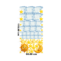 Sun Moon Stars 3D Wall Sticker Kids Room Nursery Bedroom...