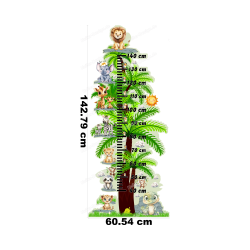 Jungle Height Chart Wall Sticker Safari Animals Kids Room...