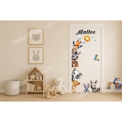 Personalized Jungle Door Sticker with Name – Safari...