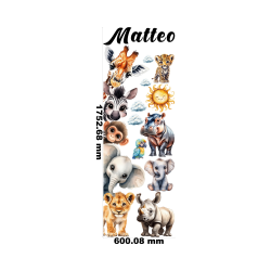 Personalized Jungle Door Sticker with Name – Safari Animal Wall Decal for Kids Room 1