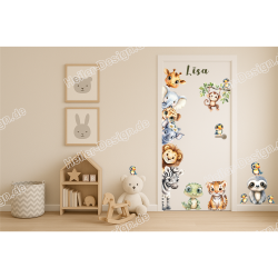 Personalized Jungle Door Sticker with Name – Safari...