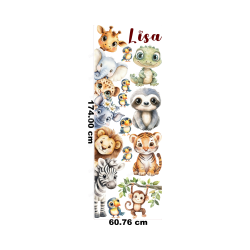 Personalized Jungle Door Sticker with Name – Safari...