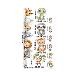 Personalized Jungle Door Sticker with Name – Safari Animal Wall Decal for Kids Room 2