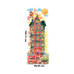 Kinder Maßband Feuerwehr Wandtattoo Messlatte Kinderzimmer 2