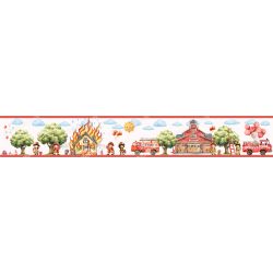 Kinderzimmer Bordüre Feuerwehr Wandtattoo...