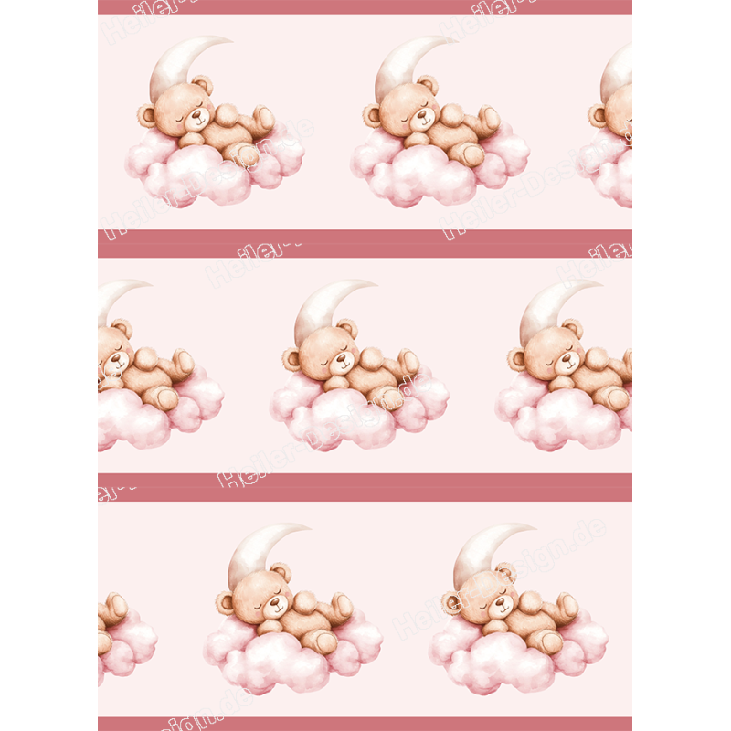 Wandbordüre Teddybären Kinderzimmer Babyzimmer Deko Wandtattoo Bordüre Bär Sterne 4-044