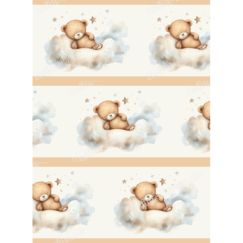 Wandbordüre Teddybären Kinderzimmer Babyzimmer Deko Wandtattoo Bordüre Bär Sterne 5-003