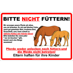 Verbotsschild BITTE NICHT FÜTTERN! kann schnell zu...