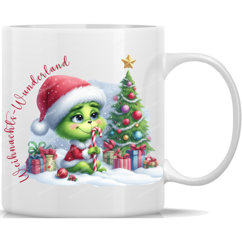 Mug Coffee Cup Winter Zottelgreen with Candy Cane Tree and Gifts Christmas Wonderland 38
