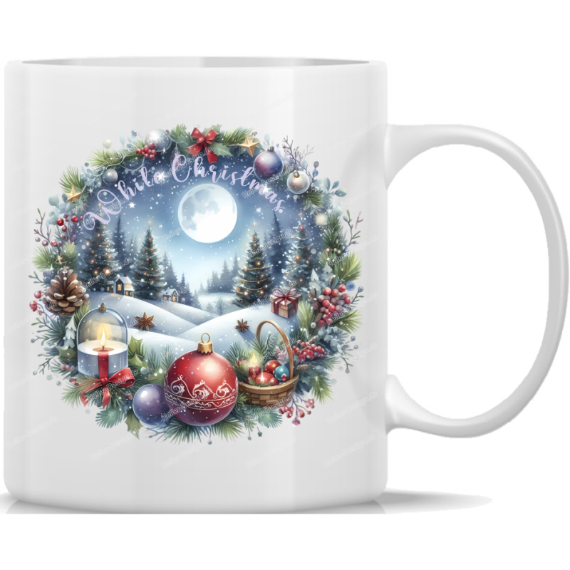 Tasse Kaffeebecher Winter rund Winterlandschaft White Christmas 41