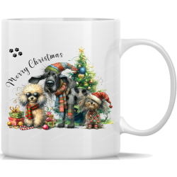 Tasse Kaffeebecher Winter 3 Hunde Merry Christmas 44