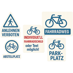 Fahrrad Schild Individuell! Eigenes Design oder Text...