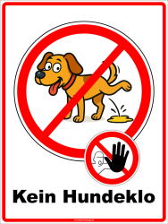 No Dog Toilet Prohibition Sign