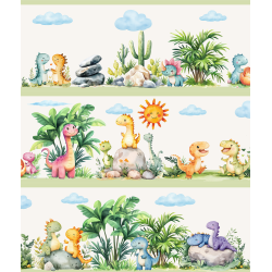 Wandbordüre Dinosaurier Kinderzimmer Babyzimmer Deko...